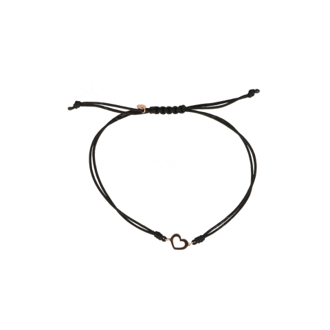 Kek | Bracelet 14 carat Pinkgold Heart | Black