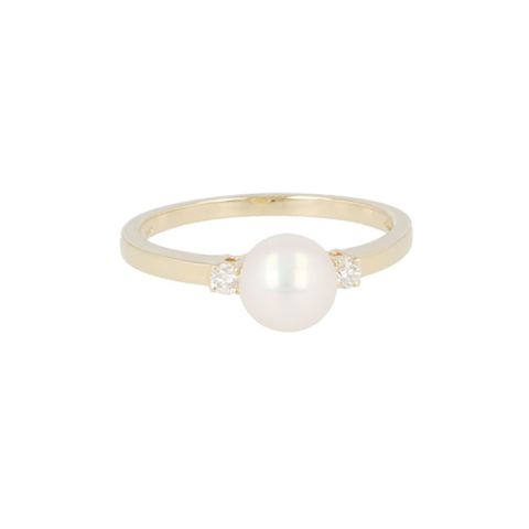Sundrops | Ring Yellow Gold | Pearl & Diamonds