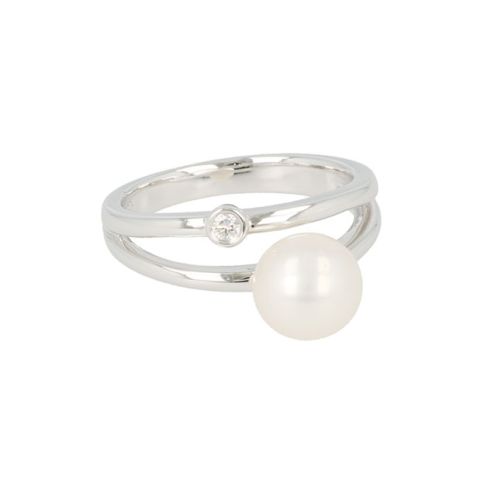 Sundrops | Ring White Gold | Pearl & Diamond