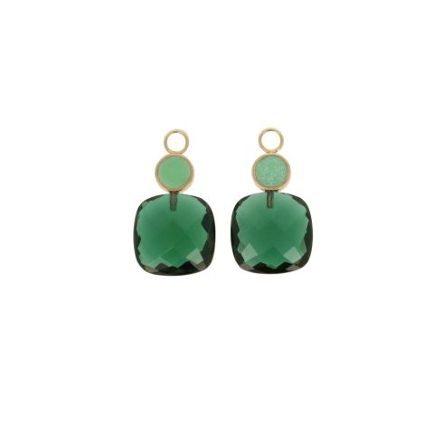 Varivello25 Pendants Hydro Toermaline Enamel Mint green | Yellowgold