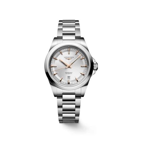Longines Conquest Silver/Staal Rosé Index | 30mm L3.320.4.72.6