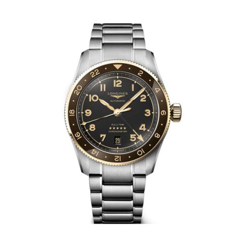 Longines Spirit Zulu time Steel Brown | 39mm L3.802.5.53.6 