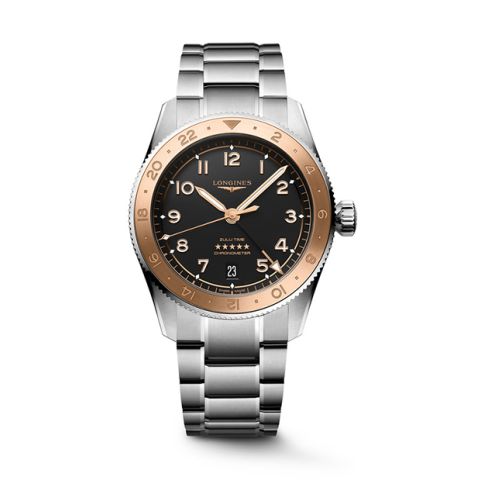 Longines Spirit Zulu Time18K Rose gold bezel L3.803.5.53.6