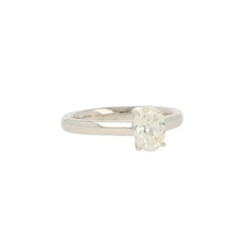W | Diamond Solitaire Ring White Gold | Oval 1.00ct