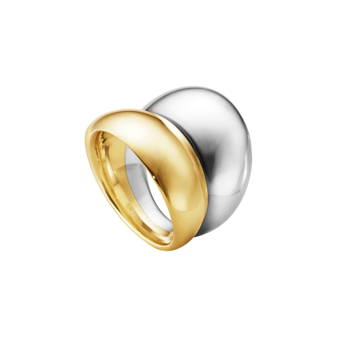 20000029 Georg Jensen | Curve Ring | Yellow Gold / Silver