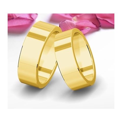 GLAD TROUWRING P1 GEEL | 8.0MM