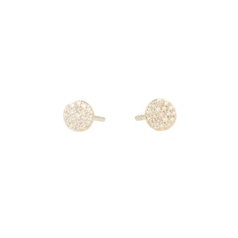 Yeva | Ear studs Yellow Gold | Diamond Pavé