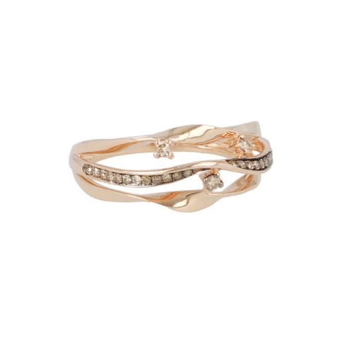 Yeva | Ring Pink Gold | Diamond Twist