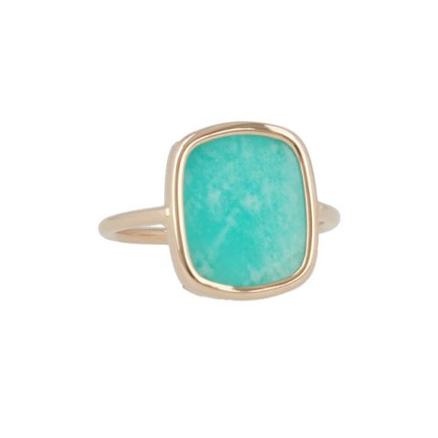 RG4509PAZ-55 | Ring 14 Carat Pink Gold | Amazonite 15 x 13 mm