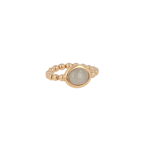 Sundrops | Flex Ring Pink gold | Gray Moonstone 
