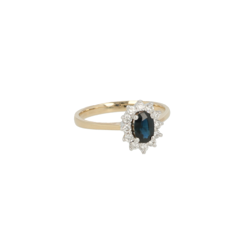 Lux | Entourage Ring Yellow gold 14 Carat | Sapphire