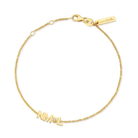 Minitials Three Signature Diamond Chain Bracelet | 18ct Gold
