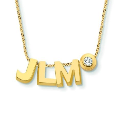 Minitials Three Signature Diamond Necklace | 18ct Gold