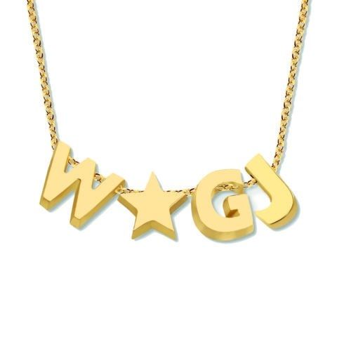 Three Initial Symbol Necklace 