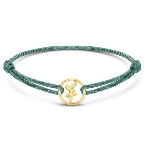 Minitials Two Signature Round Satin Bracelet | 18ct Gold