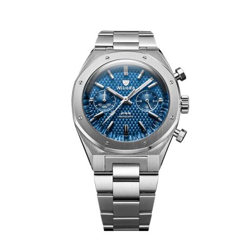 Nivada Grenchen F77 chronograph blue | 38 mm