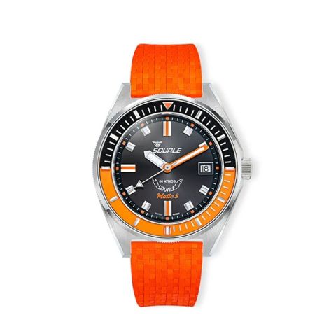 Squale Matic S Orange Mosaic Rubber | 38mm MATICBKOBK.MROR