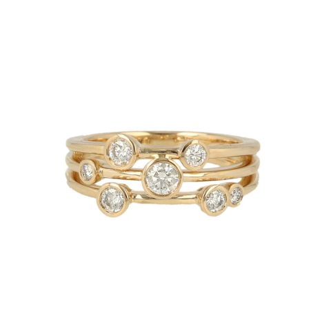 Yeva | Ring Yellow gold Fantasy | 7 Diamonds