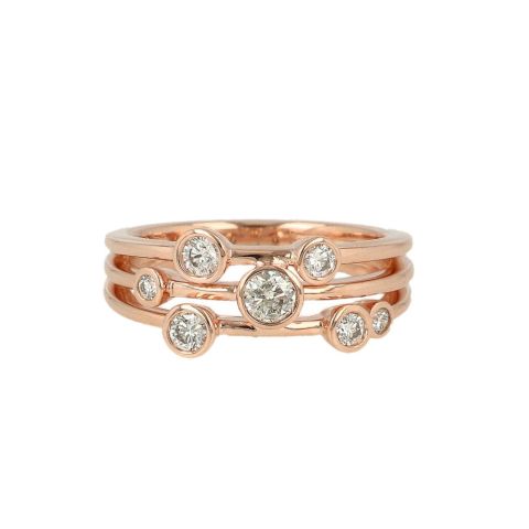 Yeva | Ring Pink gold Fantasy | 7 Diamonds