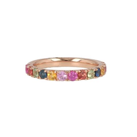 Yeva | Aliance Ring Pink Gold | Rainbow sapphire 1.01ct