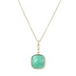 Sundrops | Necklace 14 Carat Yellow Gold | Diamond & Malachite 12 x 12 mm