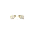 Sundrops | Earstuds 14 Carat Yellow gold | Green Amethyst 6 x 6 mm