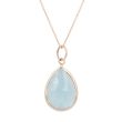 Sundrops | Pendant 14 Carat Pink gold | Aquamarine 14 x 20 mm