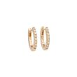 Varivello Fine Line | Pink Gold Earrings | Small Champagne Diamonds