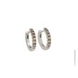 Varivello Fine Line | White Gold Earrings | Brown Diamonds