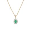 Lux | Pendant Lady Lux 14 Carat Yellow & White gold | Diamonds Emerald Oval