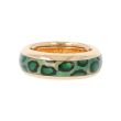 Adolfo Courrier | Pink Gold Ring | Green Enamel 36466