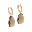 Varivello Set | Pink Gold Fine Large Champagne Diamonds | Cognac Quartz 20 x 15 mm