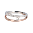 14krt wit- en roségouden ring fantasie met diamant