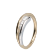 14krt witgoud en geelgouden slagring 3 diamanten 0.250crt