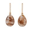 Varivello Set | Pink Gold Fine Large Diamonds | Rutilated Quartz 20 x 15 mm