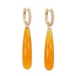 Varivello Set | Pink Gold Fine Small Champagne Diamonds | Chalcedon Orange 35 x 8 mm