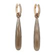 Varivello Set | Pink Gold Fine Small Champagne Diamonds | Smoky Quartz 40 x 8 mm