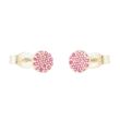 Yeva | Ear studs Yellow Gold | Ruby Pavé