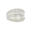 Unique Piece | Platinum Ring | Diamonds Baguettes - Brilliant