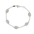 Sundrops | Bracelet 14 Carat White Gold | Blauw Chalcedony