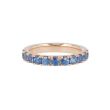 Yeva | Alliance Ring Pink Gold | Blue Sapphire