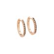 Varivello Fine Line | Pink Gold Earrings | Large Black Diamonds 0.26ct