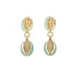 Sundrops | Earstuds 14 Carat Yellow Gold | Prehnite & Aventurine