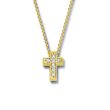 Minitials One Pavé Cross Necklace | 18ct Gold
