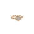Sundrops | Flex Ring Pink gold | Gray Moonstone 