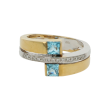 Sundrops | Ring Bicolor Blue Topas| Diamonds