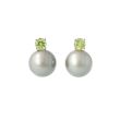 Sundrops | Ear Studs White Gold | Pearl & Peridot