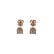 W | Champagne Diamond Ear studs Pink Gold | 2.00ct