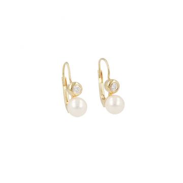 Shima Pearls | Earrings Yellow Gold | Pearl & Diamond