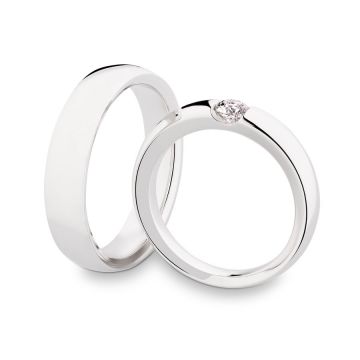 Christian Bauer | ringen witgoud set | diamant 0,30ct